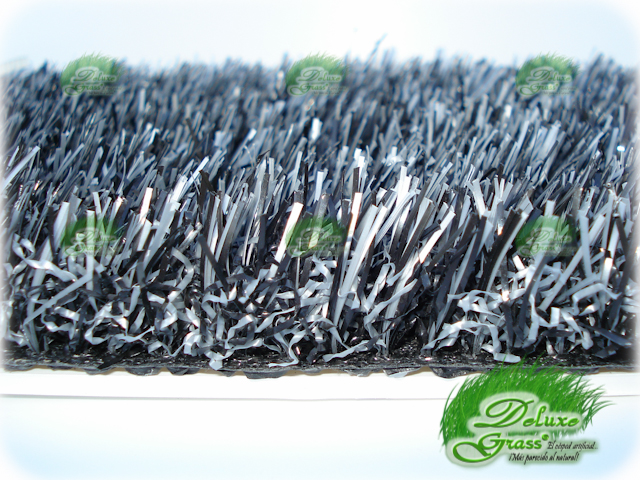 cesped artificial color negro plata
